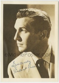 1b608 VINCENT PRICE signed deluxe 5x7 still 1940s great profile portrait of the Hollywood legend!