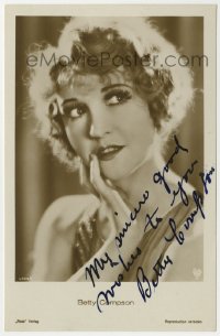 1b656 BETTY COMPSON signed 4809/1 German Ross postcard 1930 sexy c/u with her hand to her chin!