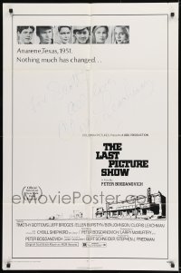 1b083 LAST PICTURE SHOW signed 1sh 1971 by Cloris Leachman, directed by Peter Bogdanovich!