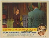 1b103 BEYOND A REASONABLE DOUBT signed LC #4 1956 by Joan Fontaine, who's w/ phone by Dana Andrews!