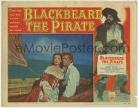 1b105 BLACKBEARD THE PIRATE signed LC #6 1952 by Keith Andes, who's in boat with Linda Darnell!
