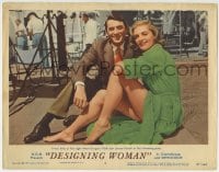 1b124 DESIGNING WOMAN signed LC #4 1957 by Lauren Bacall, who's close up smiling with Gregory Peck!