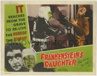 1b131 FRANKENSTEIN'S DAUGHTER signed LC 1958 by Robert Dix, who's being attacked by the monster!