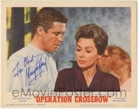1b155 OPERATION CROSSBOW signed LC #2 1965 by George Peppard, who's close up with Lilli Palmer!