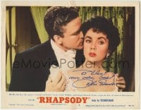 1b163 RHAPSODY signed LC #5 1954 by John Ericson, who's nuzzling beautiful Elizabeth Taylor!