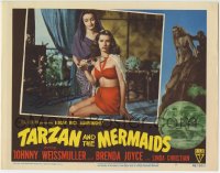 1b171 TARZAN & THE MERMAIDS signed LC #7 1948 by Linda Christian, who's close up in skimpy outfit!