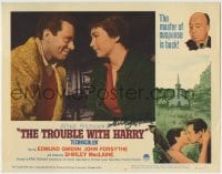 1b178 TROUBLE WITH HARRY signed LC #4 R1963 by Shirley MacLaine, who's close up with John Forsythe!