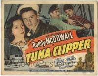 1b180 TUNA CLIPPER signed TC 1949 by Elena Verdugo, who's on ship with sailor Roddy McDowall!