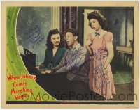 1b182 WHEN JOHNNY COMES MARCHING HOME signed LC 1942 by Gloria Jean, Donald O'Connor AND Peggy Ryan!