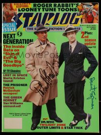 1b298 STARLOG signed magazine October 1988 by BOTH Patrick Stewart AND Brent Spiner!