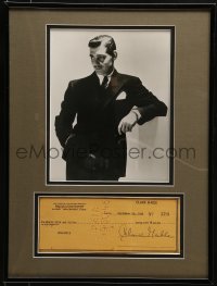 1b001 CLARK GABLE signed 3x8 canceled check in 12x16 framed display 1946 paid $45.73 to Bullock's!