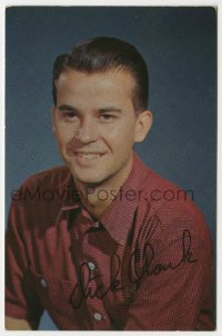 1b631 DICK CLARK signed 2x4 promo card 1950s when he hosted American Bandstand on Channel 6!