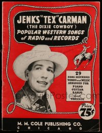 1b304 JENKS CARMAN signed 9x12 song book 1949 Popular Western Songs of Radio and Records!