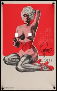 1b064 JIM STERANKO signed 11x17 April calendar page 1973 sexy near-naked female hero, Supergirls!