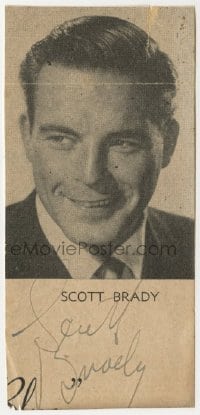1b620 SCOTT BRADY signed 2x4 cut magazine page 1950s it can be framed with the included 8x10 still!