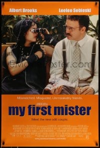 1b029 MY FIRST MISTER signed 1sh 2001 by Leelee Sobieski, who's pictured with Albert Brooks!