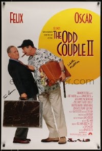 1b032 ODD COUPLE 2 signed DS 1sh 1998 by BOTH Jack Lemmon AND Walter Matthau, comedy sequel!