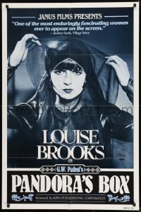 1b087 PANDORA'S BOX signed 1sh R1982 by Francis Lederer, great image of sexy Louise Brooks!