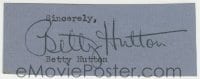 1b699 BETTY HUTTON signed 1x3 cut album page 1940s it can be framed & displayed with a repro still!