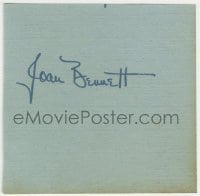 1b714 JOAN BENNETT signed 3x3 cut album page 1940s it can be framed with the included 8x10 still!