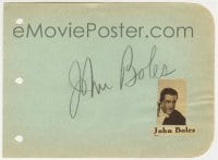 1b715 JOHN BOLES signed 5x6 cut album page 1940s it can be framed & displayed with a repro still!