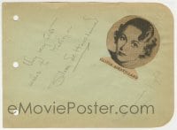 1b728 OLIVIA DE HAVILLAND signed 5x6 cut album page 1930s it can be framed with a repro still!