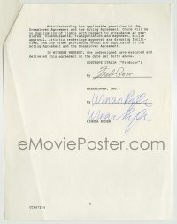 1b243 WINONA RYDER signed contract 1989 concerning her employment on Godfather Part III!