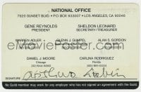 1b628 ARTHUR LUBIN signed 2x4 membership card 1995 proof he was in the Directors Guild of America!