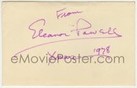 1b618 ELEANOR POWELL signed 4x6 Christmas brochure 1978 to a friend, she also signed the envelope!