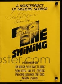 1b221 SHINING signed screening program 1980 by Scatman Crothers, w/2 Philadelphia premiere tickets!