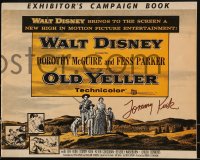 1b004 OLD YELLER signed pressbook 1957 by Tommy Kirk, art of Disney's most classic canine!