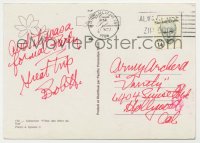 1b682 BOB HOPE signed 4x6 postcard 1986 on naked girl image sent as a joke to Army Archerd!