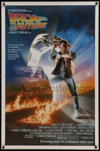 1c095 BACK TO THE FUTURE advance 1sh 1985 art of Michael J. Fox & Delorean by Drew Struzan!