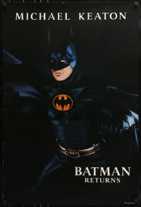 1c111 BATMAN RETURNS teaser 1sh 1992 Burton, image of Michael Keaton in title role, undated design!