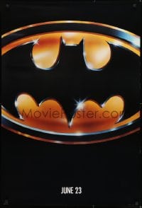 1c101 BATMAN teaser 1sh 1989 directed by Tim Burton, cool image of Bat logo, matte finish!