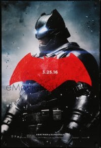 1c118 BATMAN V SUPERMAN teaser DS 1sh 2016 cool image of armored Ben Affleck in title role!