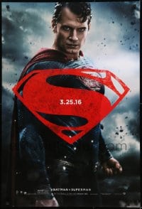 1c120 BATMAN V SUPERMAN teaser DS 1sh 2016 waist-high image of Henry Cavill in title role!