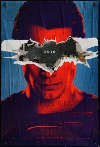 1c117 BATMAN V SUPERMAN teaser DS 1sh 2016 cool close up of Henry Cavill in title role under symbol!