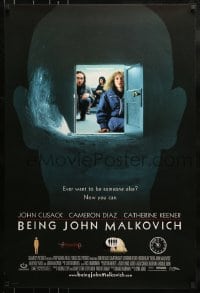 1c129 BEING JOHN MALKOVICH 1sh 1999 Spike Jonze directed, Cusack, Cameron Diaz!