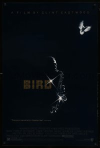 1c135 BIRD 1sh 1988 directed by Clint Eastwood, biography of jazz legend Charlie Parker!