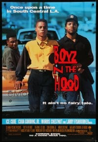 1c153 BOYZ N THE HOOD int'l advance DS 1sh 1991 Cuba Gooding Jr., Ice Cube, directed by John Singleton!