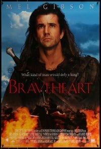 1c157 BRAVEHEART style B int'l 1sh 1995 cool image of Mel Gibson as William Wallace!