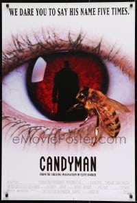 1c164 CANDYMAN 1sh 1992 Clive Barker, creepy close-up image of bee in eyeball!