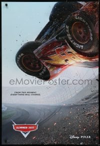 1c172 CARS 3 advance DS 1sh 2017 Disney/Pixar, incredible CGI image of car crashing in race track!