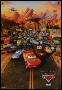 1c170 CARS advance 1sh 2006 Walt Disney Pixar animated automobile racing, great cast image!
