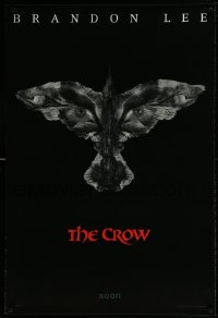 1c216 CROW teaser 1sh 1994 Brandon Lee's final movie, cool eyes in bird artwork!