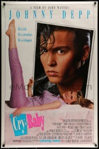 1c221 CRY-BABY advance DS 1sh 1990 directed by John Waters, Johnny Depp is a doll, Amy Locane