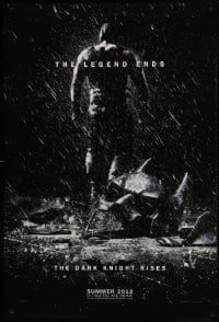 1c231 DARK KNIGHT RISES teaser DS 1sh 2012 Tom Hardy as Bane, cool image of broken mask in the rain!