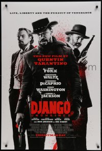 1c264 DJANGO UNCHAINED advance DS 1sh 2012 cast image of Jamie Foxx, Christoph Waltz, and DiCaprio!