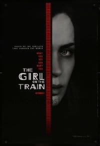 1c360 GIRL ON THE TRAIN teaser DS 1sh 2016 close-up of Emily Blunt, what you see can hurt you!